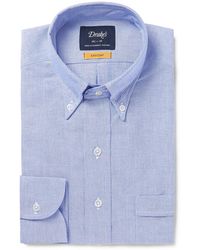 Drake's - Blue Button-down Collar Cotton Oxford Shirt - Lyst