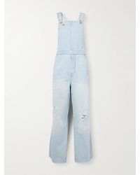 ERL - Levi's Wide-leg Logo-embroidered Distressed Denim Overalls - Lyst