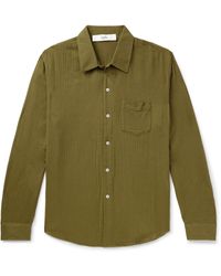 Séfr - Leo Textured-cotton Voile Shirt - Lyst