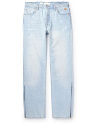 ERL - Levi's Straight-leg Distressed Logo-embroidered Jeans - Lyst