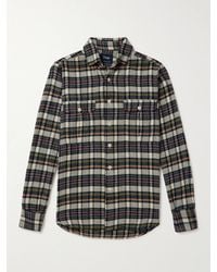 Drake's - Checked Cotton-madras Shirt - Lyst