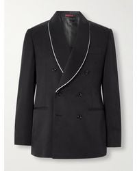 Brunello Cucinelli - Double-breasted Shawl-lapel Silk-twill Tuxedo Jacket - Lyst
