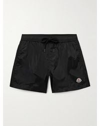 Moncler - Straight-Leg Mid-Length Logo-Appliquéd Swim Shorts - Lyst