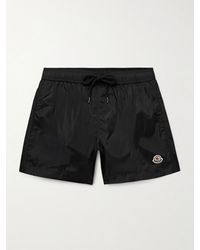 Moncler - Straight-Leg Mid-Length Logo-Appliquéd Swim Shorts - Lyst