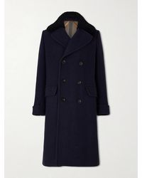 Private White V.c. - The Admiral's Great Shearling-Trimmed Merino Wool And Cashmere-Blend Coat - Lyst