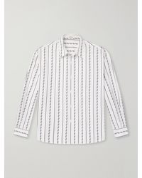 Versace - Striped Cotton-Blend Jacquard Shirt - Lyst