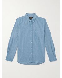 Beams Plus - Camicia in chambray di cotone con collo button-down - Lyst