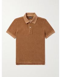 Tom Ford - Schmal geschnittenes Polohemd aus Frottee aus einer Baumwollmischung - Lyst