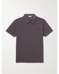 Sunspel - Riviera Slim-fit Supima Cotton-mesh Polo Shirt - Lyst