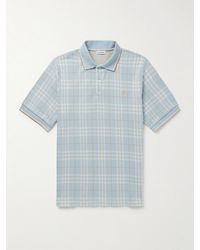 Burberry - Logo-Embroidered Checked Jacquard-Knit Cotton Polo Shirt - Lyst