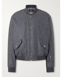 Dolce & Gabbana - Wool-Flannel Bomber Jacket - Lyst
