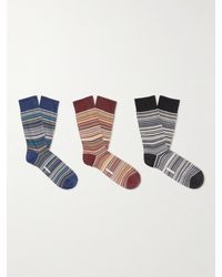 Missoni - Three-pack Striped Cotton-blend Socks - Lyst
