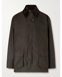 Barbour - Bedale Corduroy-trimmed Waxed Cotton Jacket - Lyst