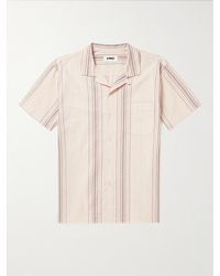YMC - Malick Striped Cotton-jacquard Shirt - Lyst
