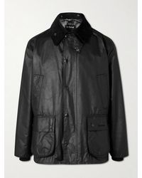 Barbour - Bedale Corduroy-Trimmed Waxed-Cotton Jacket - Lyst