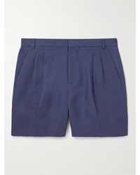 Loro Piana - Honiara Straight-leg Pleated Linen Bermuda Shorts - Lyst