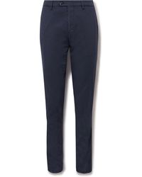 Lardini - Slim-fit Straight-leg Cotton-blend Trousers - Lyst