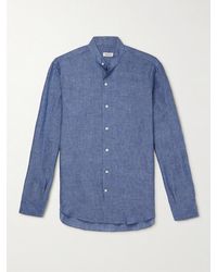 De Petrillo - Grandad-Collar Linen Shirt - Lyst