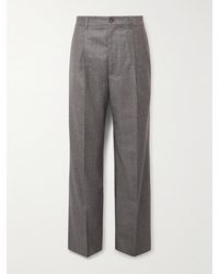 FRAME - Wide-Leg Pleated Virgin Wool-Flannel Suit Trousers - Lyst