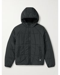 adidas Originals - Logo-embroidered Quilted Padded Recycled-shell Hooded Jacket - Lyst