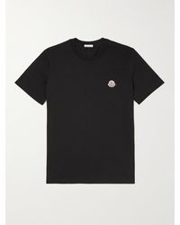 Moncler - Set aus drei T-Shirts aus Baumwoll-Jersey mit Logoapplikation - Lyst