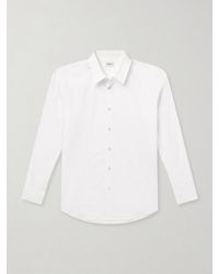 Saint Laurent - Logo-Embroidered Cotton-Blend Poplin Shirt - Lyst