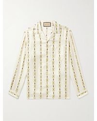 Gucci - Hemd aus bedrucktem Seiden-Twill mit Reverskragen - Lyst