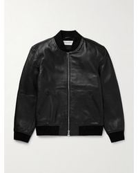 Officine Generale - Christo Leather Bomber Jacket - Lyst