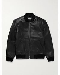 Officine Generale - Christo Leather Bomber Jacket - Lyst