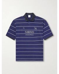 Vetements - Nerd Embroidered Striped Cotton-jersey Polo Shirt - Lyst