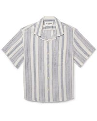 Corridor NYC - Tallis Camp-collar Striped Cotton-gauze Shirt - Lyst