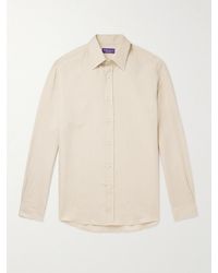 Ralph Lauren Purple Label - Silk And Linen-blend Shantung Shirt - Lyst