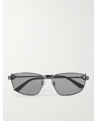 Bottega Veneta - Silberfarbene Sonnenbrille mit D-Rahmen - Lyst