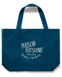 Maison Kitsuné - Palais Royal Logo-print Cotton-canvas Tote Bag - Lyst