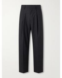 NN07 - Kay 10037 Straight-Leg Pleated Pinstriped Woven Trousers - Lyst