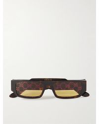 Gucci - Sonnenbrille mit rechteckigem Rahmen aus Azetat in Schildpattoptik - Lyst