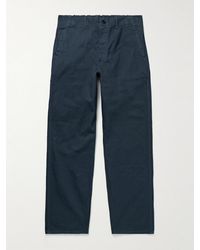 Orslow - Straight-leg Herringbone Cotton Trousers - Lyst