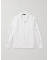 Dolce & Gabbana - Camp-collar Linen-canvas Shirt - Lyst
