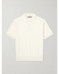Canali - Cotton And Silk-blend Polo Shirt - Lyst