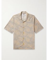 NN07 - Ole 5210 Camp-collar Printed Cotton And Linen-blend Shirt - Lyst