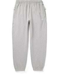 Nike - Solo Swoosh Tapered Logo-Embroidered Cotton-Blend Jersey Sweatpants - Lyst