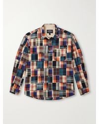 FRIZMWORKS - Patchwork Checked Cotton Shirt - Lyst