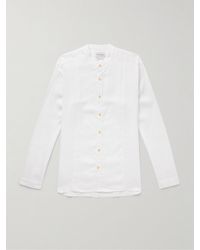 Oliver Spencer - Ashcroft Grandad-collar Linen Shirt - Lyst