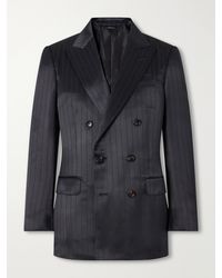 Tom Ford - Double-Breasted Pinstriped Satin Suit Jacket - Lyst