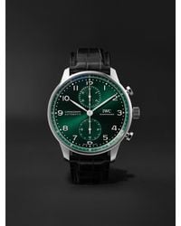 IWC Schaffhausen - Portugieser Automatic Chronograph 41Mm Stainless Steel And Alligator Watch, Ref. No. Iw371615 - Lyst