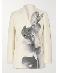 Alexander McQueen - Double-breasted Floral-print Cady Blazer - Lyst