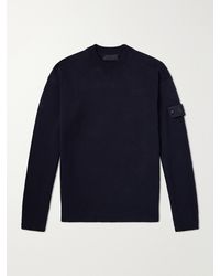 Stone Island - Ghost Logo-Appliquéd Cotton And Cashmere-Blend Sweater - Lyst