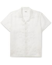 Bode - Ivy Camp-collar Embroidered Silk-organza Shirt - Lyst