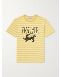 Valentino Garavani - Striped Printed Cotton-Jersey T-Shirt - Lyst