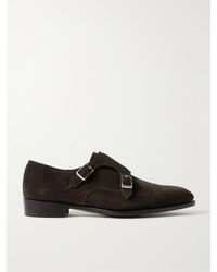 George Cleverley - Thomas Cap-toe Suede Monk-strap Shoes - Lyst